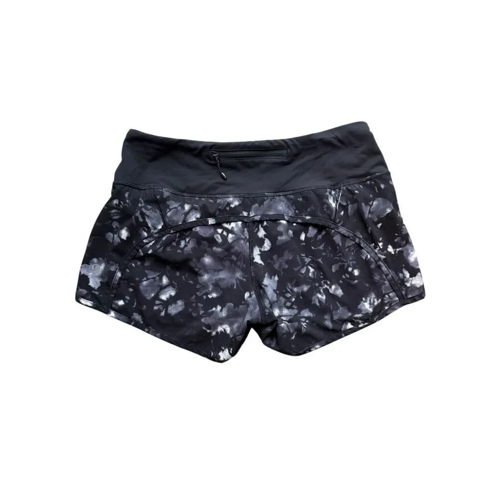 Lululemon Run Times Short 4” In Dusk Dye White Black Size 4